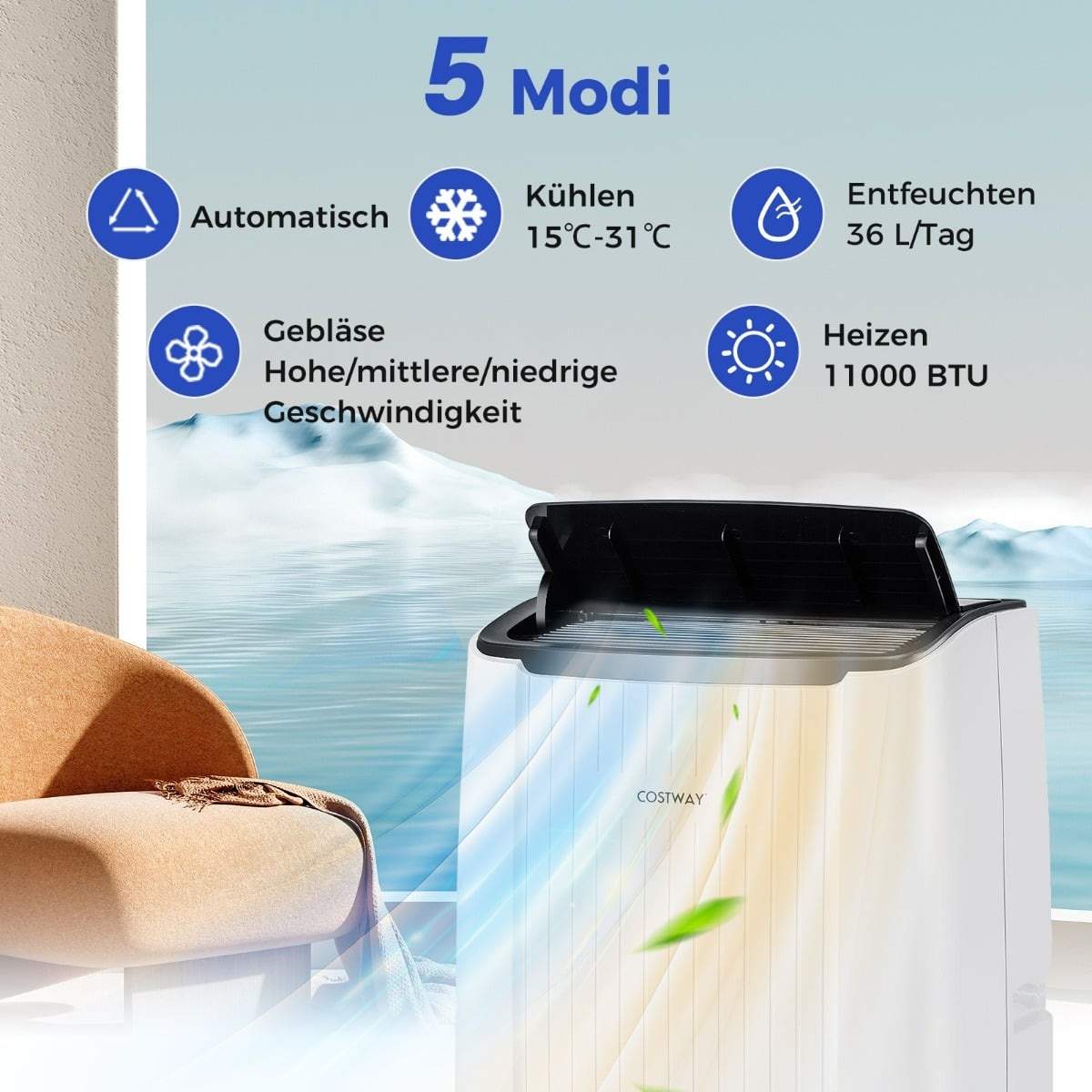 Kannettava 14000 BTU:n ilmastointilaite